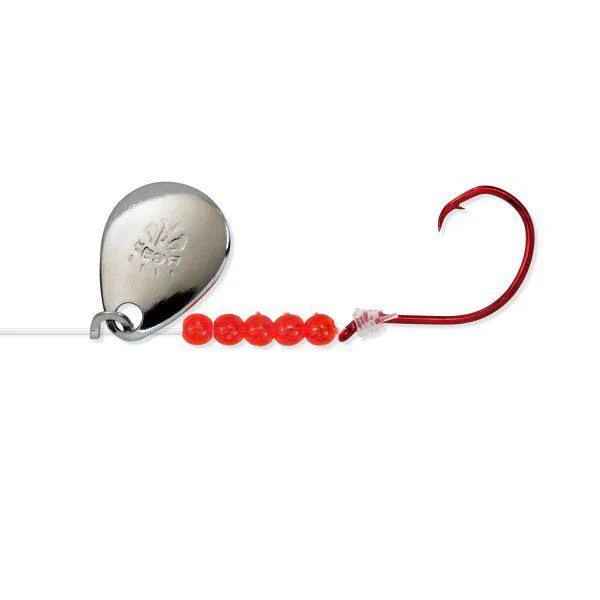 Bear Paw Flicker NICKEL SPINNER/RED SPORT CIRCLE HOOK size 4 QTY 6