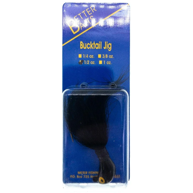 Better Baits Bucktail 1/2 oz Black/Black