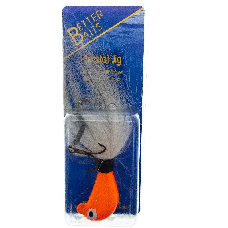 Better Baits Bucktail 1 oz Orange/White with Stinger Treble Hook