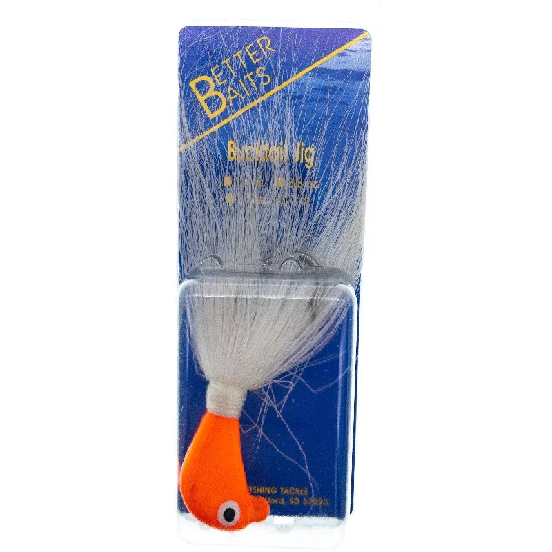 Better Baits Bucktail 1 oz Orange/White