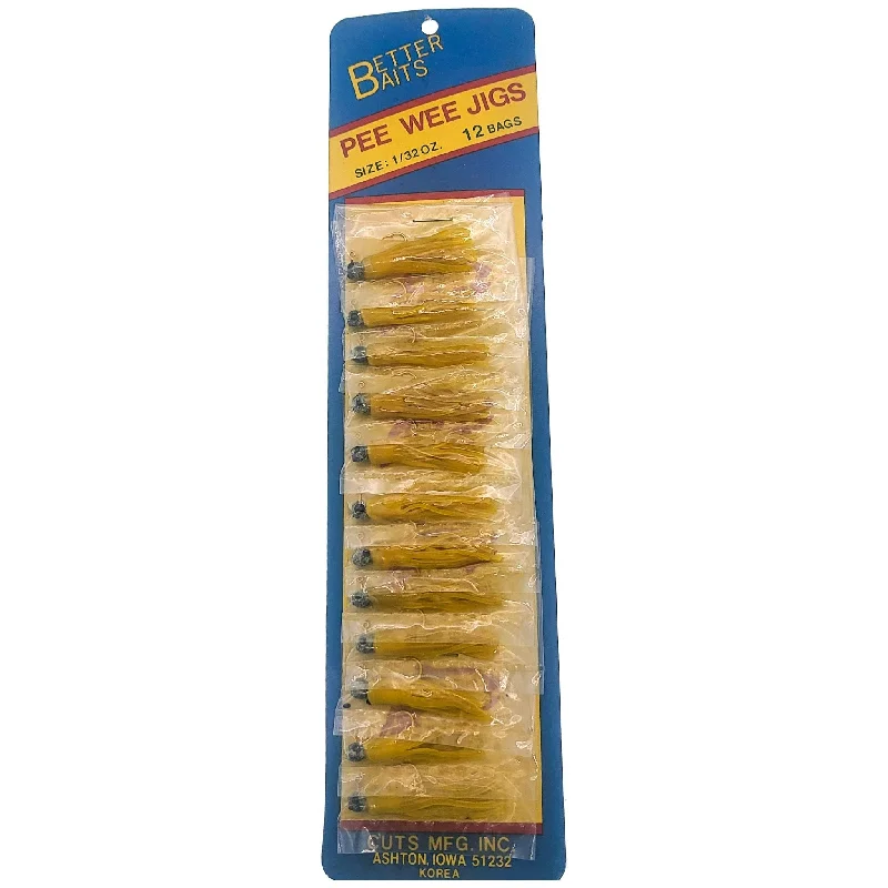 Better Baits Skirted Pee Wee Jig 1/32 Oz Card of 12