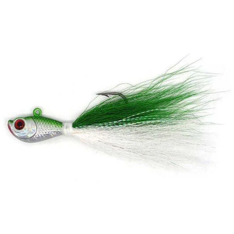 FAS Bucktail Jig 1 Oz Green/White Qty 1