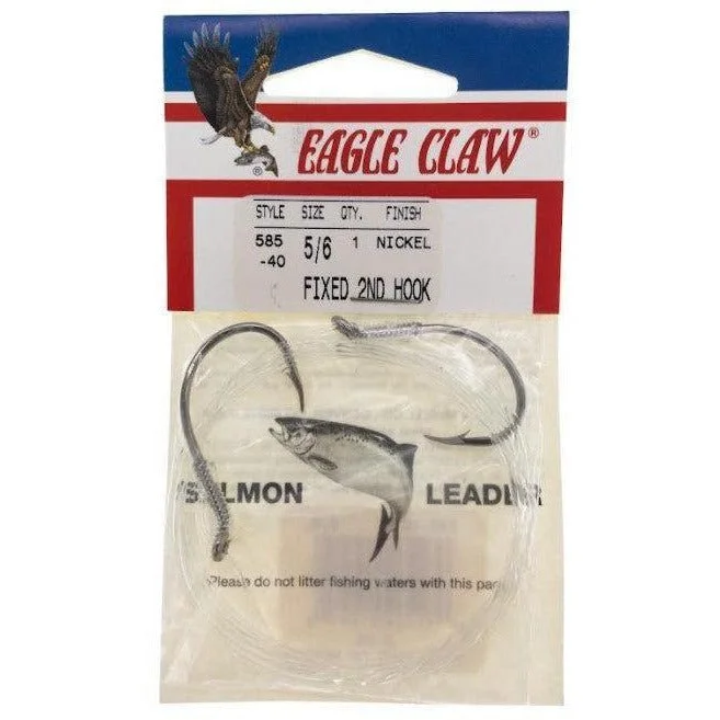 Eagle Claw Salmon Leader Size 5/5 Fixed 2nd Hook 40lb Qty 1