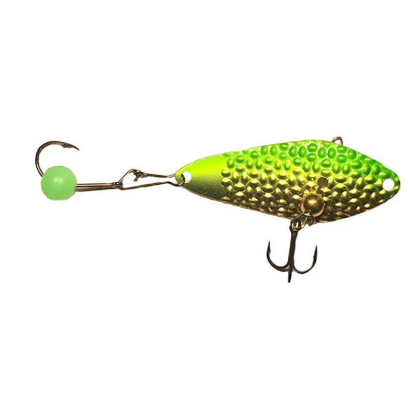 FREEDOM LURES HAMMERED MINNOW SPOON 3/8OZ CHARTREUSE/SILVER