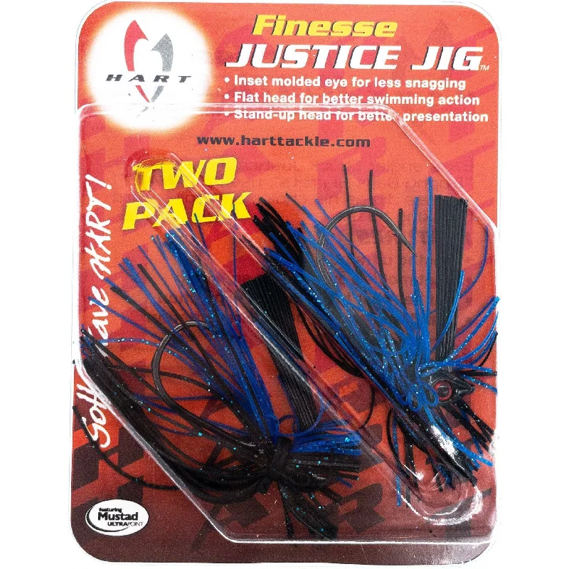 Hart Tackle Finesse Justice Jigs Green Blue 5/16 oz. Sparkle Black 2 pack