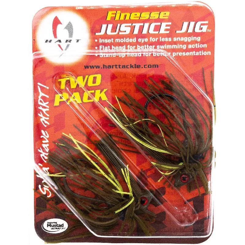 Hart Tackle Finesse Justice Jigs Fish Hunter 5/16 oz. Green/Chart/Red 2 pack