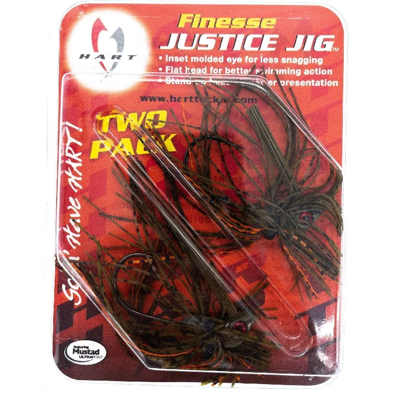 Hart Tackle Finesse Justice Jigs Green Pumpkin Orng 5/16 oz. 2 pack