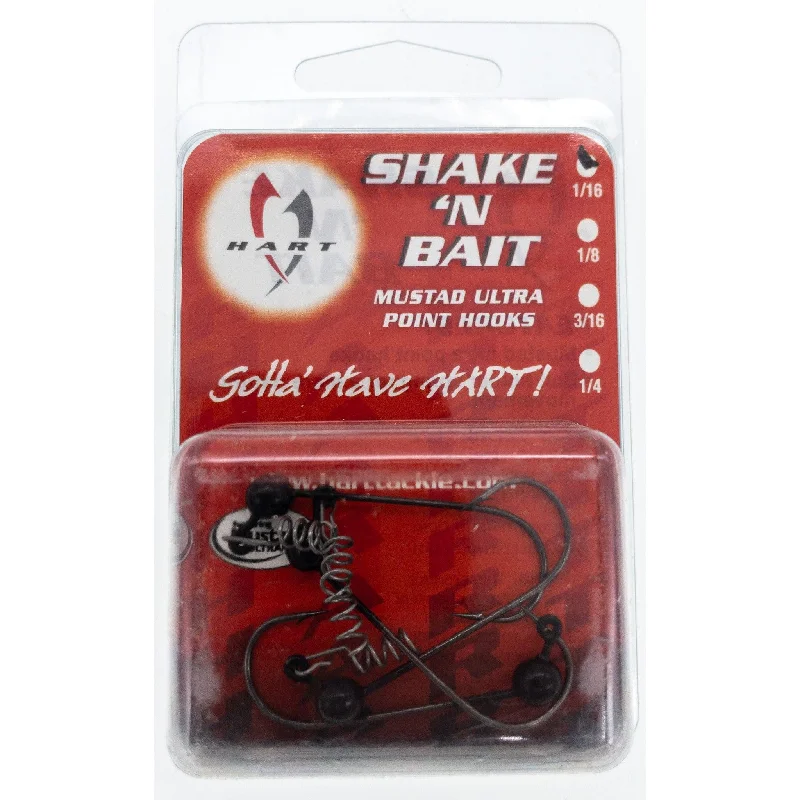 Hart Tackle Shake 'N Bait Spring Bait Keeper Jig 1/16 Black Qty 4