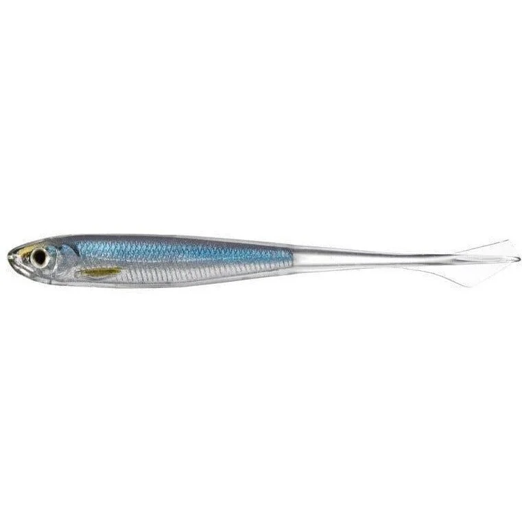 LiveTarget ICT Ghost Tail Minnow Drop Shot GTM95SK201 3-3/4 " Silver/Blue Qty 4