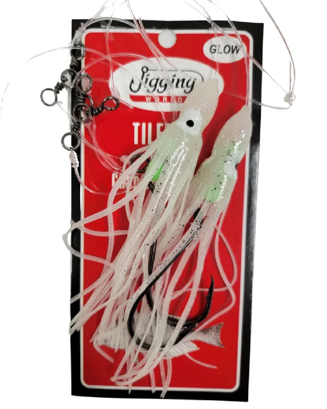 Jigging World Tile Fish Rig Hi-Lo 6" Squid Skirts 10/0