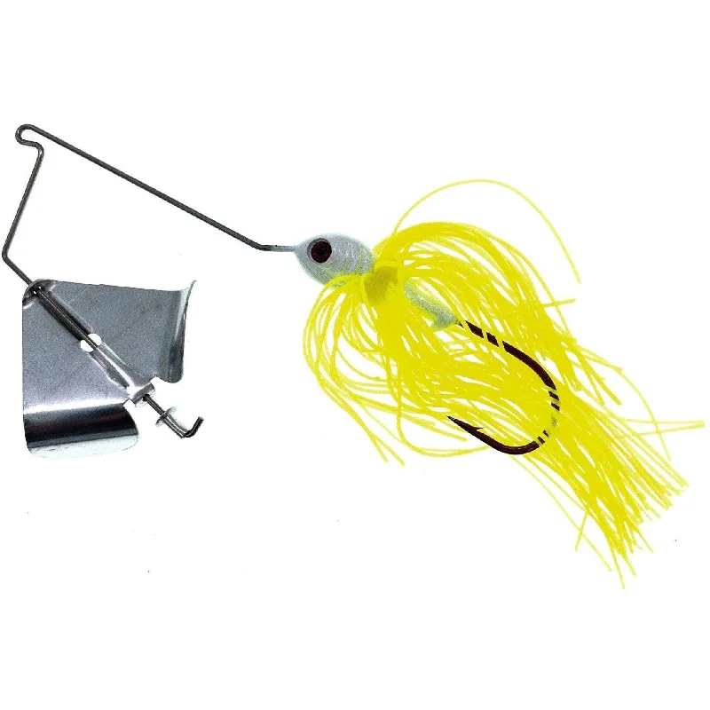 Red River Tackle 1/4 oz. Buzz Beater White Head, Red Eye, Chart Skirt