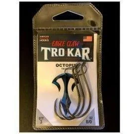 Eagle Claw Trokar Octopus Hook TK503-8/0 Sz 8/0 Platinum Black Qty 3