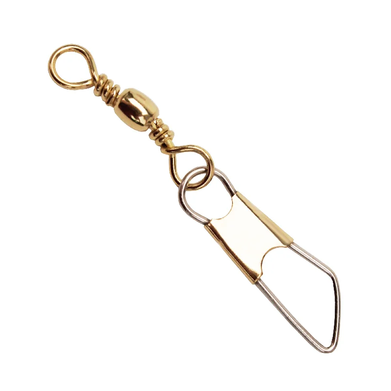 Barrel Swivel Sz3 WSafety Snap Brass 4PK