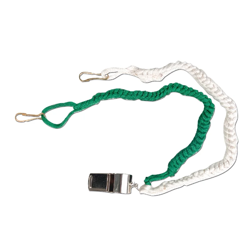 Braided Whistle Lanyard white