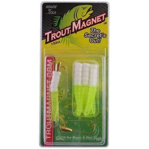 Leland Trout Magnet Replacement Jig Heads - 9 Piece Pack, White/Chart