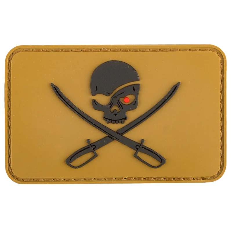 3D Patch Skull with Swords