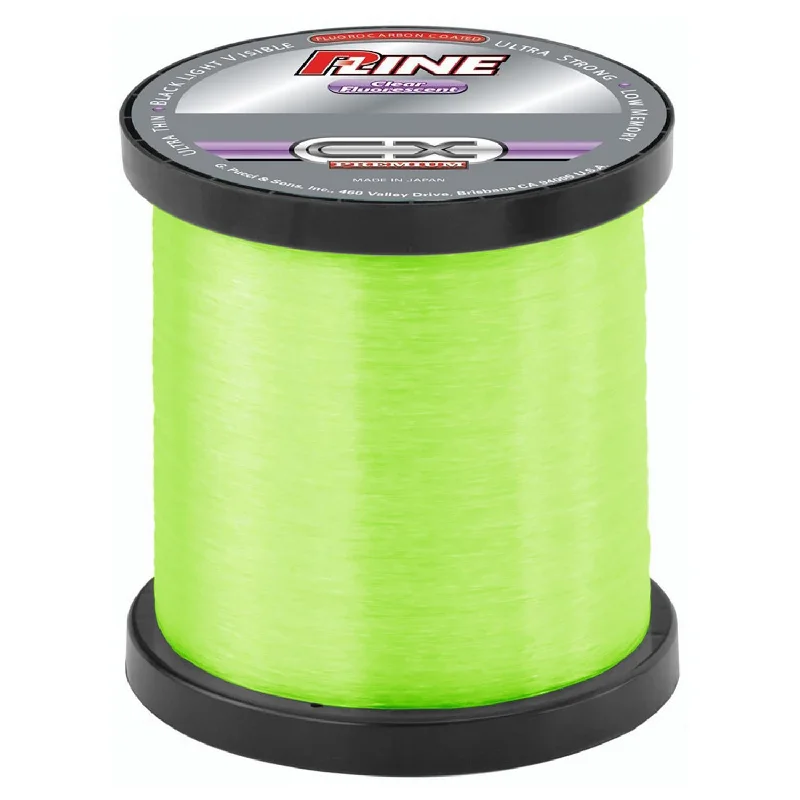 P-Line CX Premium Fluorocarbon Coated Line | 8 Lb.; Hi-Vis Fluorescent Green; 3000 Yds.