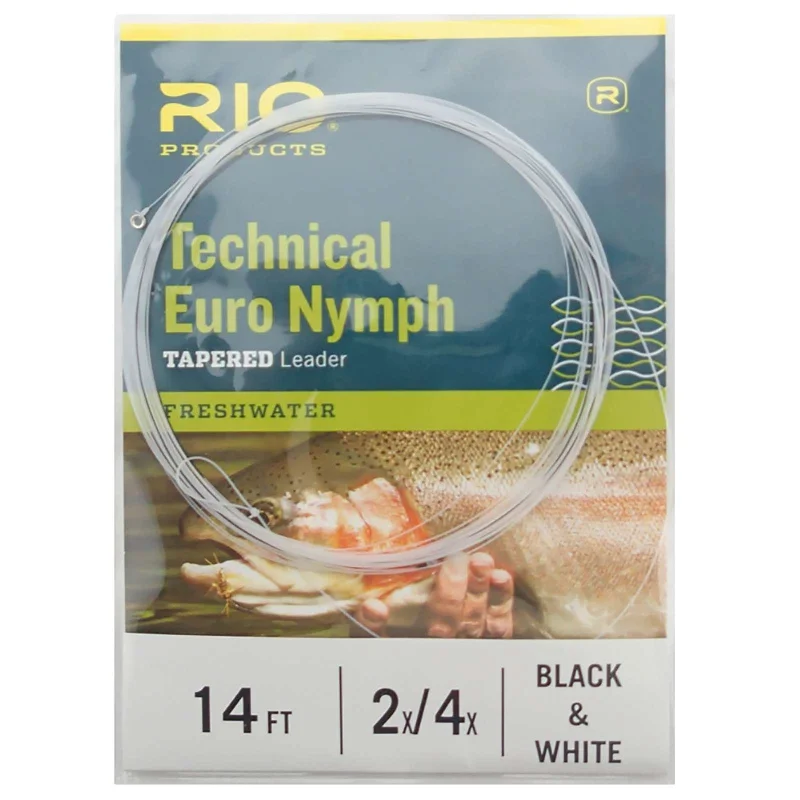 RIO Technical Euro Nymph Leader with Tippet Ring | Black-White